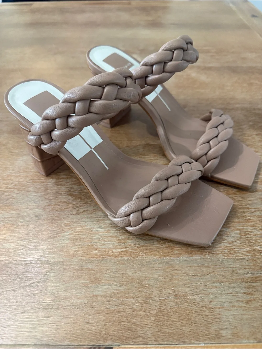 Dolce Vita Paily Braided Block Heel Sandals - Cafe Stella Sz 7.5